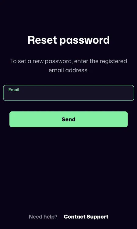 WinBeast password reset screen